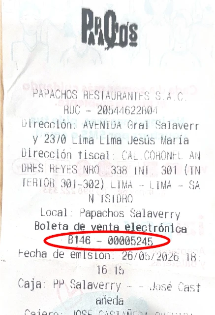 Ejemplo de Boleta